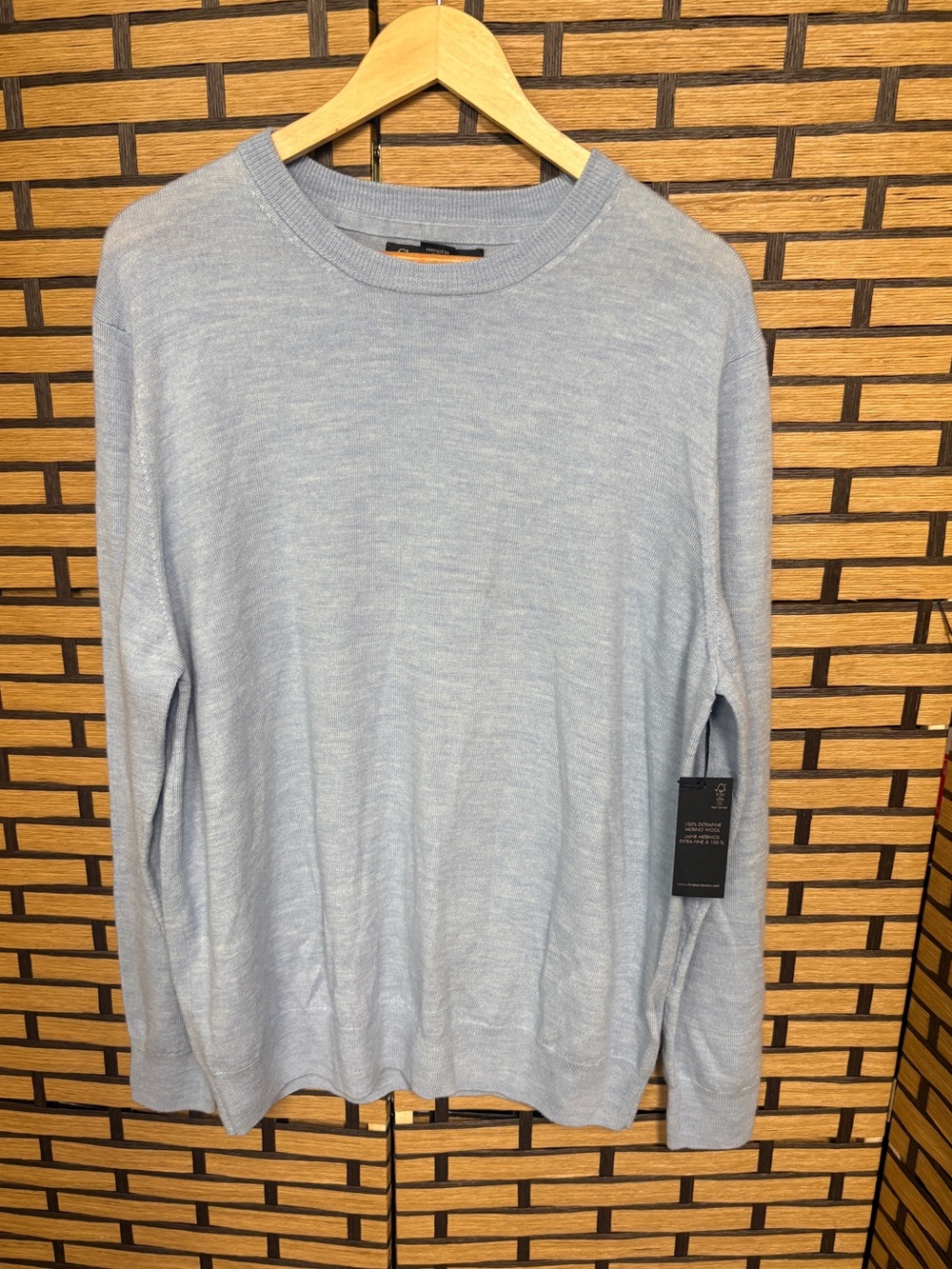 Christian lacroix pale blue merino wool sweater size xl